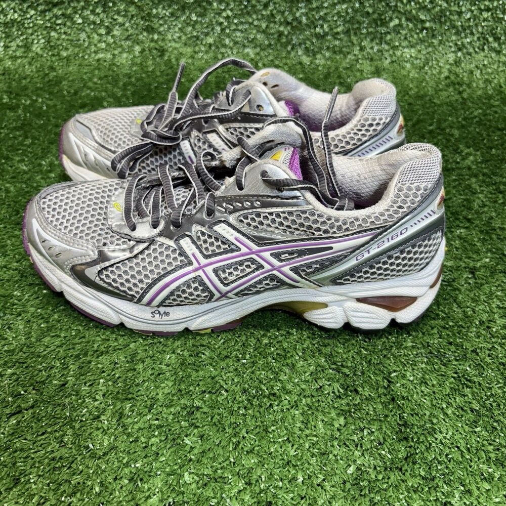 Asics Shoes Womens 5.5 GT-2160 Running Sneakers Silver Mesh Lace Up Low T154N